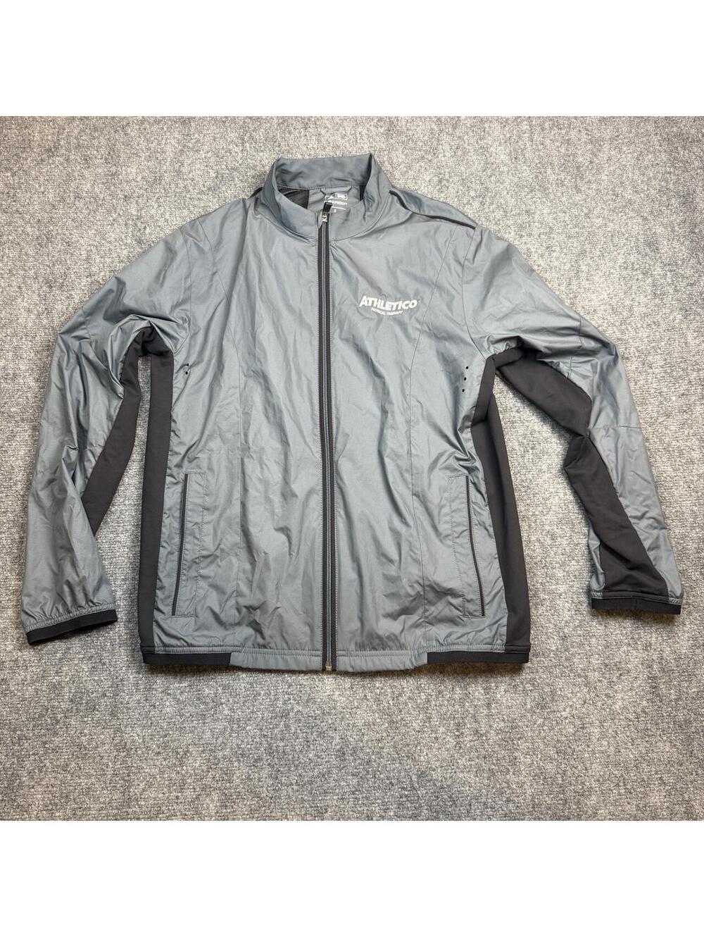 Adidas Athletico Windbreaker Jacket S Gray Black Panels